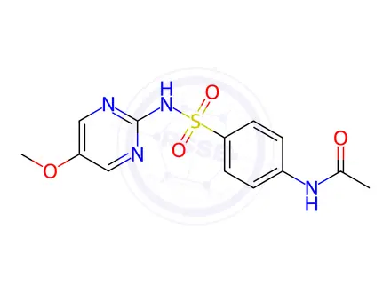 Chemical structure of N-(4-(N-(5-Methoxypyrimidin-2-yl)sulfamoyl)phenyl)acetamide