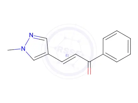 Chemical structure of (E)-3-(1-Methyl-1H-pyrazol-4-yl)-1-phenylprop-2-en-1-one