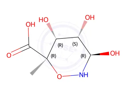 Chemical structure of (2S,3S,4R,5S)-3,4,5-Trihydroxy-2-piperidinecarboxylic acid