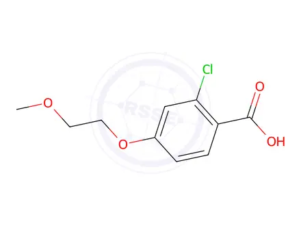 Chemical structure of 2-chloro-4-(2-methoxyethoxy)benzoic acid