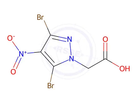 Chemical structure of 2-(3,5-dibromo-4-nitro-1H-pyrazol-1-yl)acetic acid