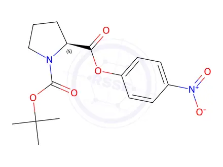 Chemical structure of Boc-L-proline 4-nitrophenyl ester