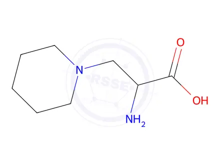 Chemical structure of 1-Piperidinepropanoic acid, α-amino-, (αS)-