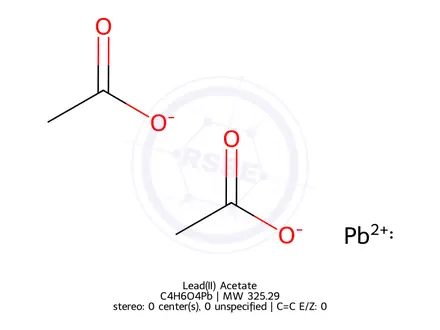 Chemical structure of lead acetate