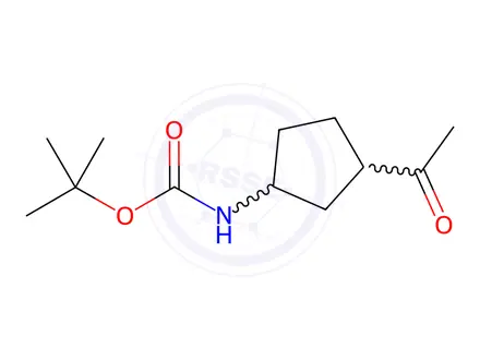 Chemical structure of CARBAMIC ACID, N-(3-ACETYLCYCLOPENTYL)-, 1,1-DIMETHYLETHYL ESTER