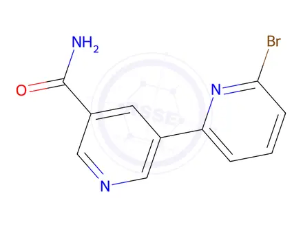 Chemical structure of 6-Bromo-[2,3'-bipyridine]-5'-carboxamide
