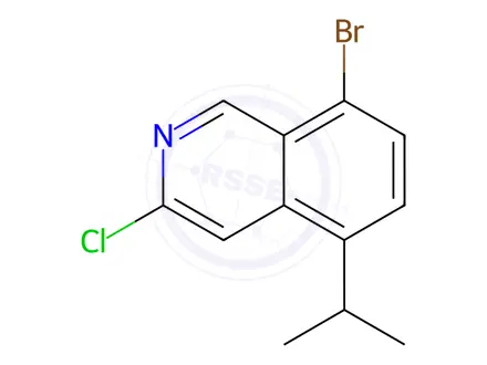 Chemical structure of Isoquinoline, 8-bromo-3-chloro-5-(1-methylethyl)-
