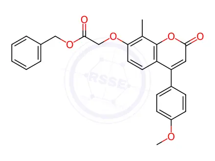 Chemical structure of benzyl 2-[4-(4-methoxyphenyl)-8-methyl-2-oxochromen-7-yl]oxyacetate