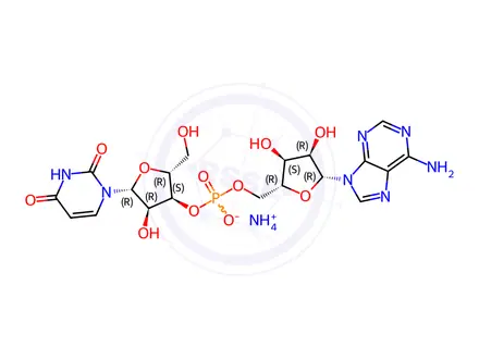 Chemical structure of Adenosine, uridylyl-(3'->5')-, ammonium salt