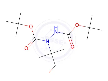 Chemical structure of Di-tert-butyl 1-(1-hydroxy-2-methylpropan-2-yl)hydrazine-1,2-dicarboxylate