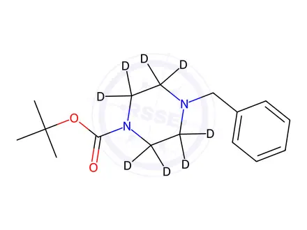 Chemical structure of 4-Benzylpiperazine-1-carboxylic Acid-d8 tert-Butyl Ester