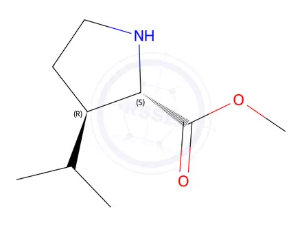 Chemical structure of (2S,3R)-Methyl 3-isopropylpyrrolidine-2-carboxylate