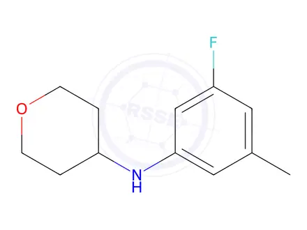 Chemical structure of N-(3-Fluoro-5-methylphenyl)tetrahydro-2H-pyran-4-amine