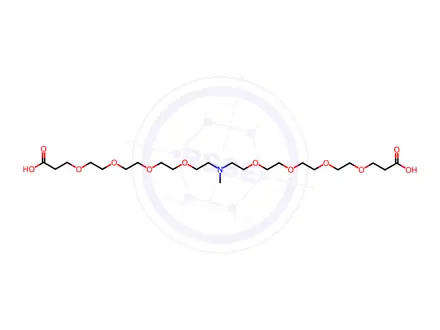 Chemical structure of 16-Methyl-4,7,10,13,19,22,25,28-octaoxa-16-azahentriacontanedioic acid