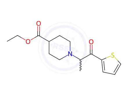 Chemical structure of Ethyl 1-[1-methyl-2-oxo-2-(2-thienyl)ethyl]-4-piperidinecarboxylate