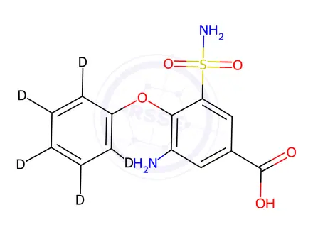 Chemical structure of Bumetanide Impurity 2-d5 (Bumetanide EP Impurity B-d5)