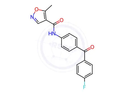 Chemical structure of N-(4-(4-Fluorobenzoyl)phenyl)-5-methylisoxazole-4-carboxamide