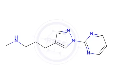 Chemical structure of methyl({3-[1-(pyrimidin-2-yl)-1h-pyrazol-4-yl]propyl})amine