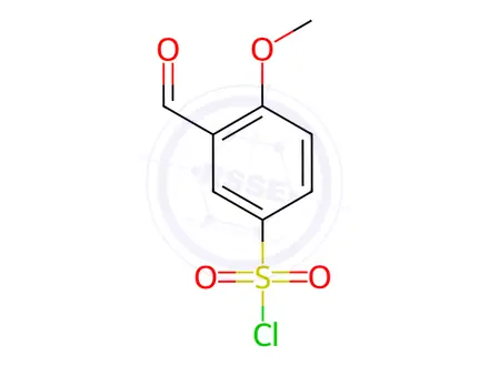 Chemical structure of 3-Formyl-4-methoxybenzene-1-sulfonyl chloride