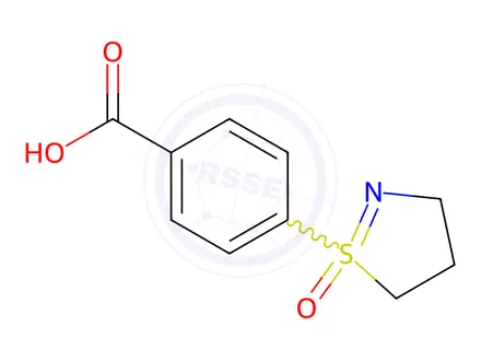 Chemical structure of 4-(1-Oxido-4,5-dihydro-3H-1l6-isothiazol-1-yl)benzoic acid