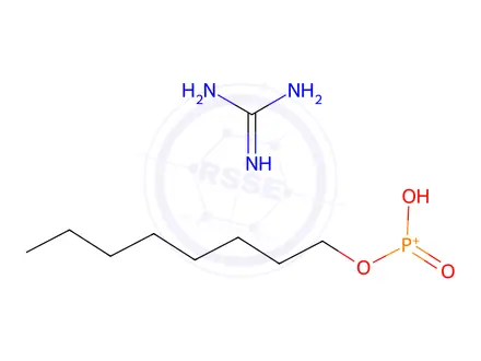 Chemical structure of octyl hydrogen phosphonate, compound with guanidine (1:1)
