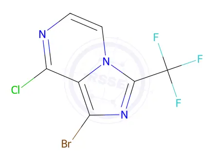 Chemical structure of 1-Bromo-8-chloro-3-(trifluoromethyl)imidazo[1,5-a]pyrazine