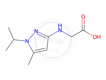 Chemical structure of N-(1-isopropyl-5-methyl-1H-pyrazol-3-yl)glycine