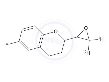 Chemical structure of 6-Fluoro-3,4-dihydro-2-(2-oxiranyl)-2H-1-benzopyran-d2 (Mixture of Diastereomers)
