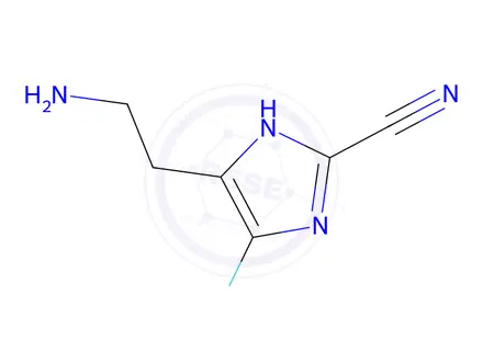 Chemical structure of 5-(2-Aminoethyl)-4-fluoro-1H-imidazole-2-carbonitrile