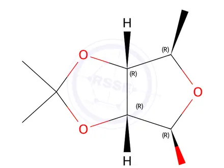 Chemical structure of (3aR,4R,6R,6aR)-2,2,6-Trimethyltetrahydrofuro[3,4-d][1,3]dioxol-4-ol