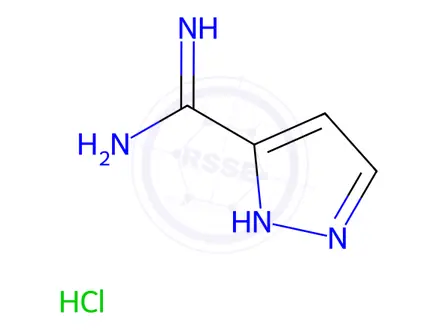 Chemical structure of 1H-pyrazole-3-carboximidamide hydrochloride