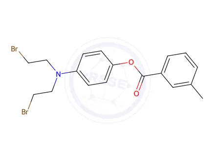 Chemical structure of [4-(bis(2-bromoethyl)amino)phenyl] 3-methylbenzoate