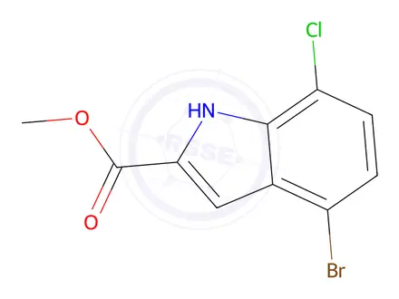 Chemical structure of Methyl 4-bromo-7-chloro-1h-indole-2-carboxylate