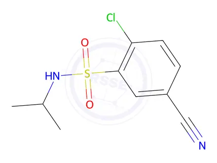 Chemical structure of 2-Chloro-5-cyano-N-(propan-2-yl)benzene-1-sulfonamide