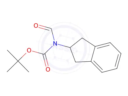 Chemical structure of tert-Butyl (2,3-dihydro-1H-inden-2-yl)(formyl)carbamate