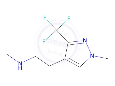 Chemical structure of n-methyl-2-(1-methyl-3-(trifluoromethyl)-1h-pyrazol-4-yl)ethan-1-amine