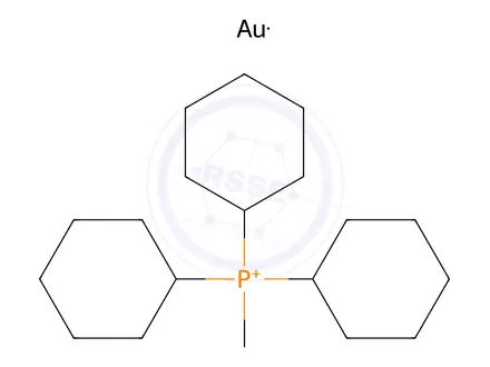 Chemical structure of Methyl(tricyclohexylphosphine)gold