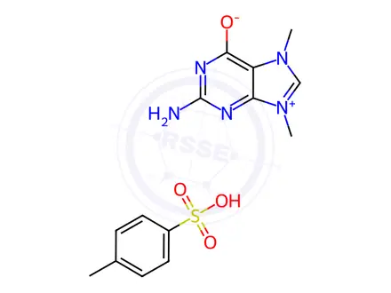 Chemical structure of 7,9-Dimethylguanine Hemitosylate