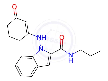 Chemical structure of 1-((3-Oxocyclohex-1-en-1-yl)amino)-N-propyl-1H-indole-2-carboxamide
