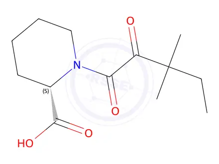 Chemical structure of (S)-1-(3,3-Dimethyl-2-oxopentanoyl)piperidine-2-carboxylic acid