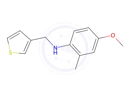 Chemical structure of 4-Methoxy-2-methyl-N-(thiophen-3-ylmethyl)aniline