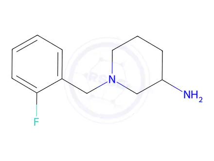 Chemical structure of 1-(2-Fluorobenzyl)piperidin-3-amine dihydrochloride