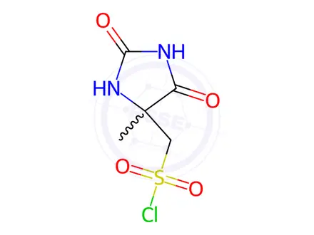 Chemical structure of (4-Methyl-2,5-dioxoimidazolidin-4-yl)methanesulfonyl chloride