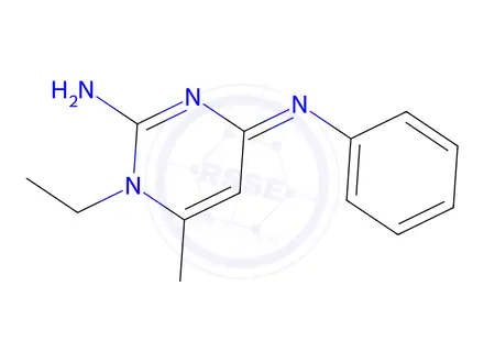 Chemical structure of 1-Ethyl-2-imino-6-methyl-N-phenyl-1,2-dihydropyrimidin-4-amine