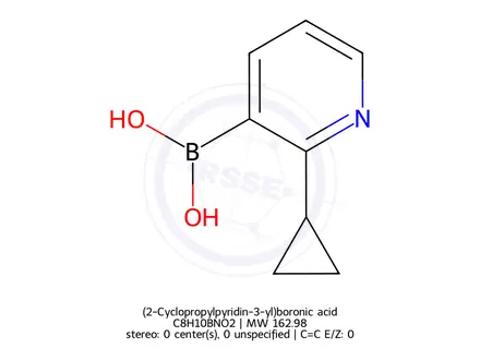 Chemical structure of (2-Cyclopropylpyridin-3-yl)boronic acid