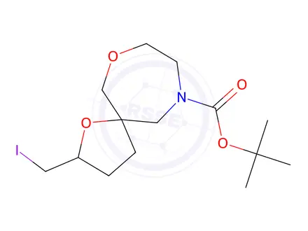 Chemical structure of Tert-Butyl 2-(Iodomethyl)-1,7-Dioxa-10-Azaspiro[4.6]Undecane-10-Carboxylate