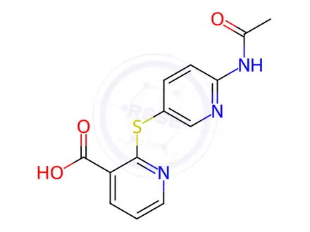 Chemical structure of 2-([6-(ACETYLAMINO)-3-PYRIDINYL]SULFANYL)NICOTINIC ACID