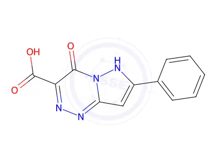 Chemical structure of 4-Oxo-7-phenyl-1,4-dihydropyrazolo[5,1-c][1,2,4]triazine-3-carboxylic acid