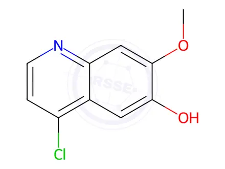 Chemical structure of 4-chloro-7-methoxyquinolin-6-ol