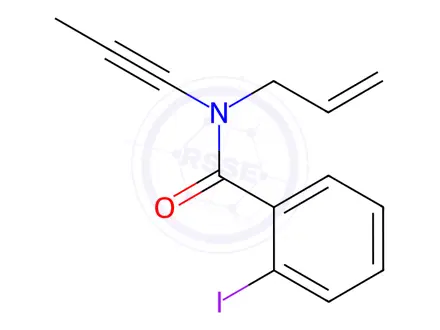 Chemical structure of N-Allyl-2-iodo-N-(prop-1-yn-1-yl)benzamide